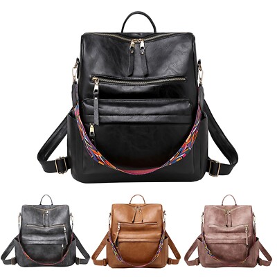 Women Backpack Leather Backpack Purse Large Designer Travel Zipper Shoulder Bags