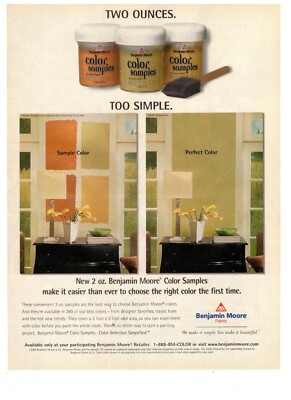 Benjamin Moore Two Ounces Too Simple Paint Color Samples 2006 Print Ad