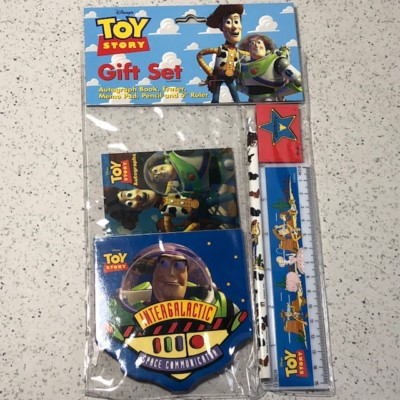 TOY STORY BUZZ LIGHTYEAR WOODY WALT DISNEY GIFT SET MEMO PAD PENCIL BOOK RULER