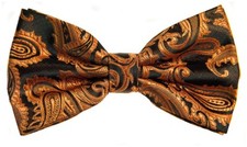 New Men's BUTTERFLY Design RUST ORANGE Pre-tied Bow tie Prom Wedding Formal