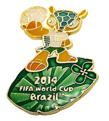 2014 FIFA World Cup Brasil Mascot Lapel Pin Set 5 football Soccer