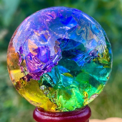 158g Natur Titan Regenbogen Quarz Kugel Kristallkugel Heilung - Bild 3 von 23