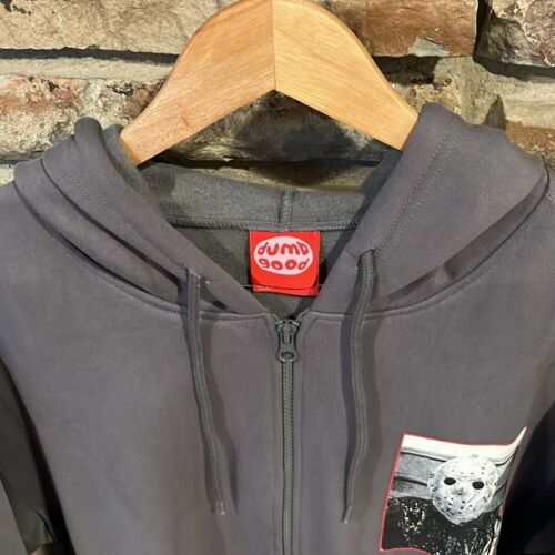 Dumb Good Friday the 13th Jason You're All Doomed Grey Full Zip Hoodie - Picture 2 of 10