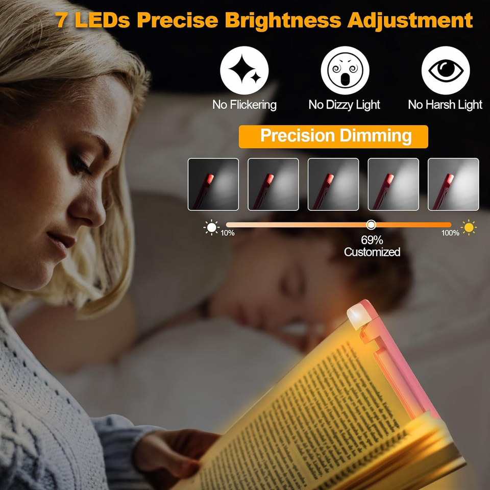 Book Reading Light,Silent Touch Book Lamp for Reading in Bed