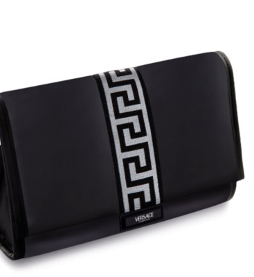 Versace Fragrance Pouch/Travel/Clutch Bag in Black Silver Color New