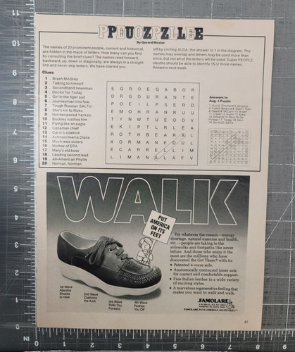 Get There Famolare Shoes Put American on Its Feet & puzzle Vintage Print Ad 1977 - Picture 2 of 2