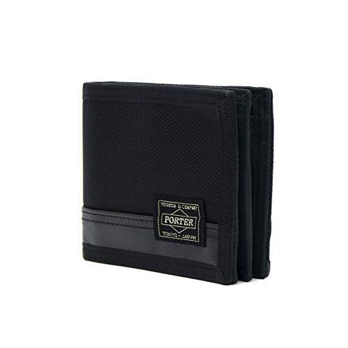 Billetera de nailon Yoshida & Co. PORTER 2 pliegues 703-07976 negra NUEVA hecha en Japón - Imagen 4 de 9