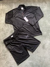 Mountfield Mens 2XL Size Black Zip Neck Top  Shorts Set with Logos NWT