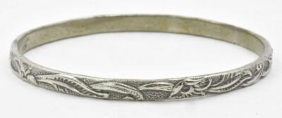Vintage Sterling Silver Mexico Embossed Leaves Slip On