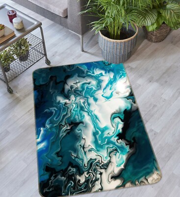 3D Green Wave ZHUA3376 Game Non Slip Rug Mat Photo Carpet Zoe