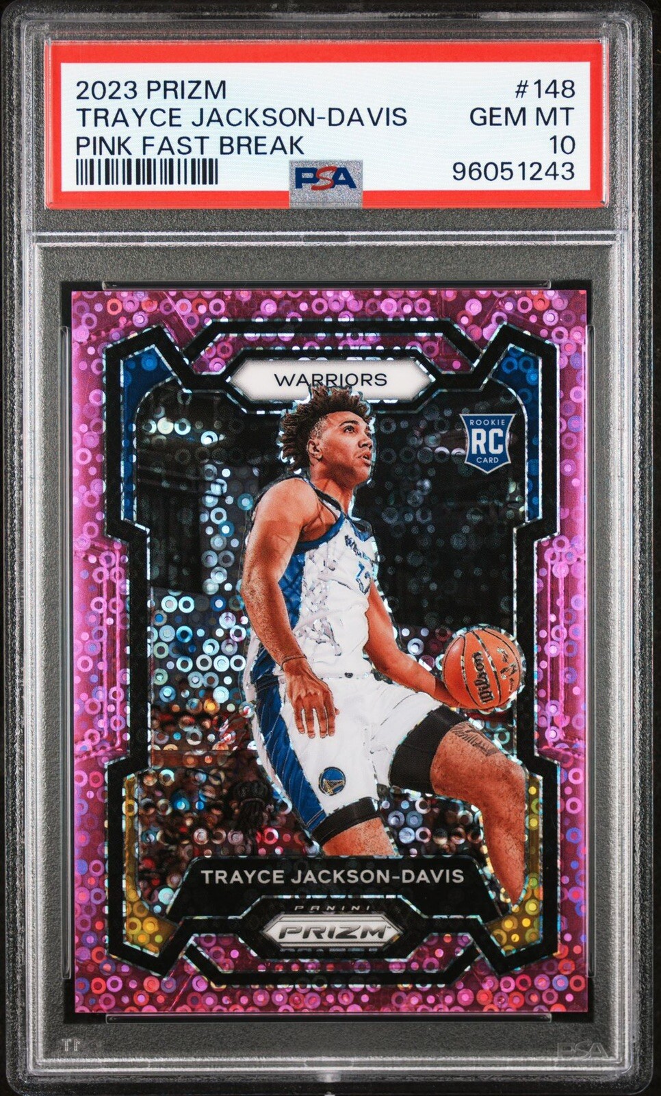 2023-24 Panini Prizm Fastbreak Pink #148 Trayce Jackson-Davis /50 RC PSA 10