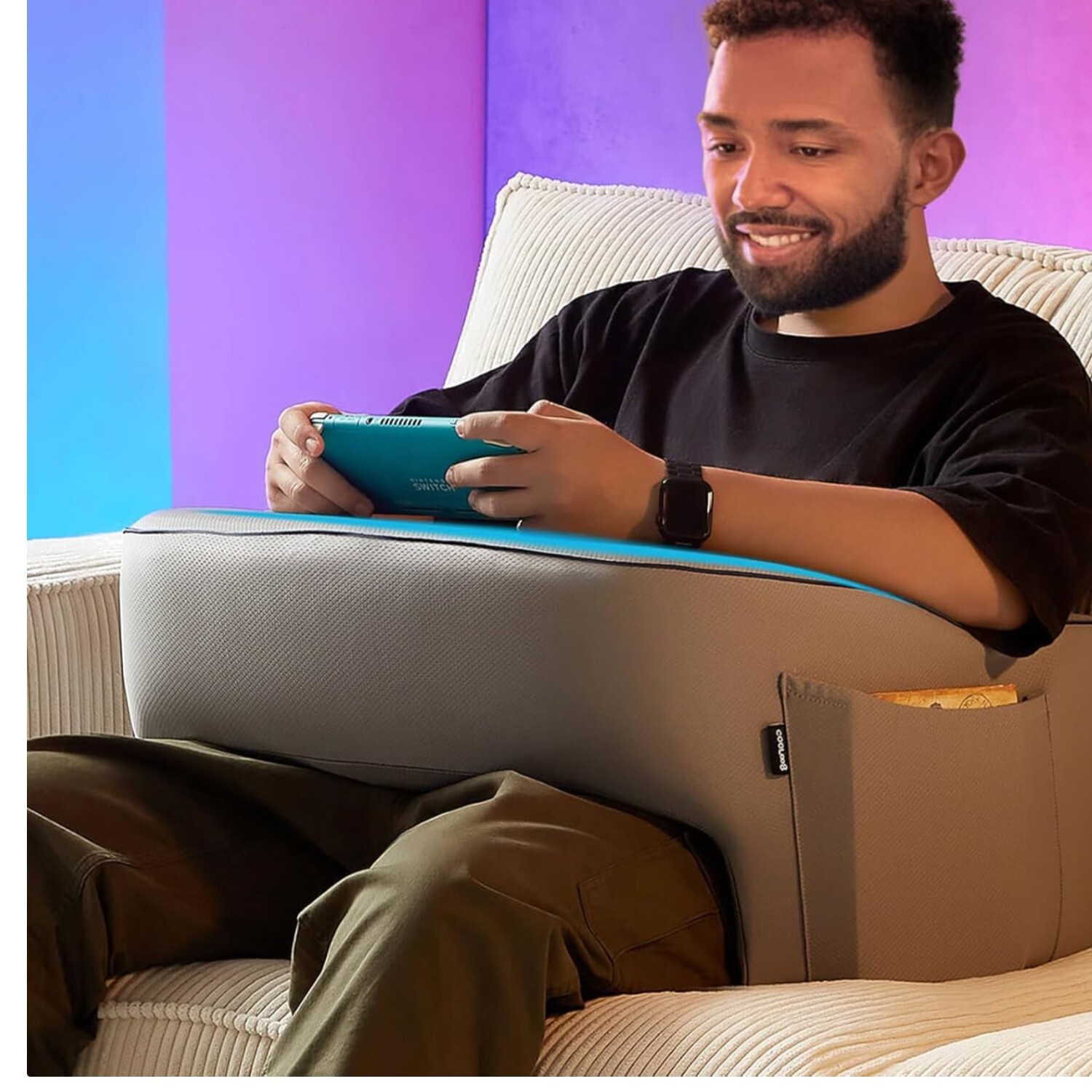 Versatile Extra Large Arm Rest Pillow for Adults - Ideal for Gaming & Work