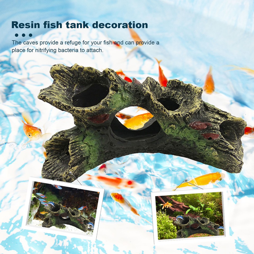  Resin Fish Hiding Cave Multifunction Nontoxic for Fish Tank Aquarium