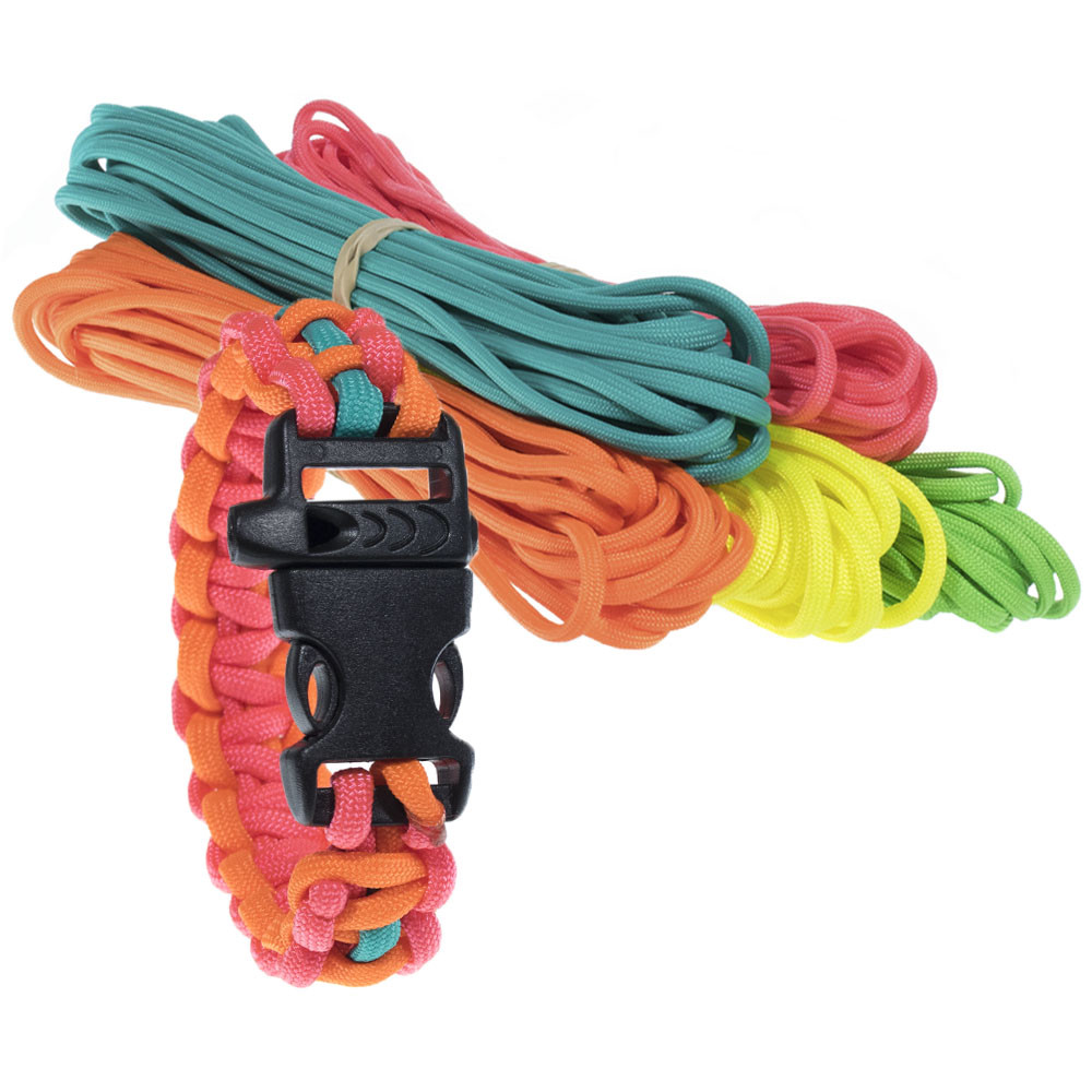 Paracord Bracciale Kit – 5 Matasse Di 25 Metri Di 550 Paracord 125 Feet Totale Con 10 Fibbie A Sgancio Laterale – Perfetto Per Casa, Auto, Uso Di Emergenza, Artistici E Bracciali - Foto 14