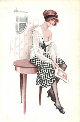 PC ARTIST SIGNED, MEUNIER, RISQUE, DECOLLETÉS, Vintage Postcard (b50667)