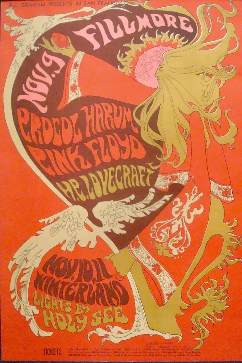Pink Floyd 1967 Concert Poster 