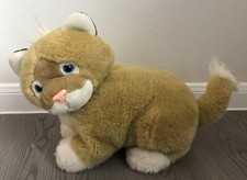 CREATIONS By DAKIN Beige 16  Cat Stuffed Animal Plush Kitty Blue Eyes Vintage