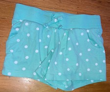 Girls Kids Size 7/8 Light Green W White Polka Dots Shorts By Circo
