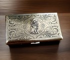 Cat Cigarette Case RFID Wallet Credit Card Case, Vintage Art Nouveau Design