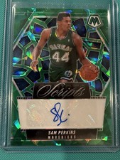 2024-25 Panini Mosaic Scripts Green Ice Prizm Sam Perkins #MS-SAM Auto