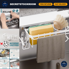 4-in-1 Kitchen Sink Sponge Holder with Strong Suction Cup - Space-Saving Organiz
