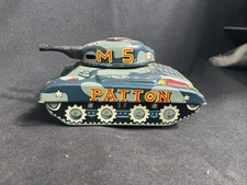 Vintage Tin Litho Toy M-5 Patton Tank; 1950's; Made in Japan
