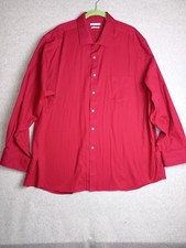 Van Heusen Dress Shirt, Men's 18 1/2, Red, Flex Collar, Regular Fit
