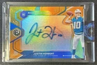 JUSTIN HERBERT 2020 PANINI ELEMENTS #RNS-JH ROOKIE NEON SIGNS ORANGE RC AUTO /50