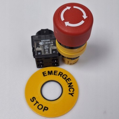 EAO 61 E-Stop Switch 16mm Twist Release 2NC 250V 5A 61-3440.4 Compact