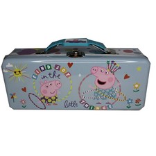 Peppa Pig Pencil Tin - Pencil Box - Pencil Storage - 8-3/8" x 3-3/8" x 2-1/4"