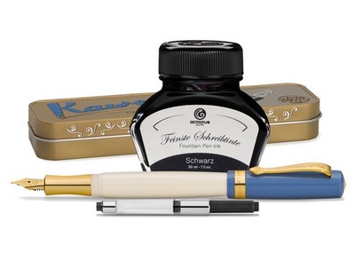 Kaweco Student Füllhalter mit 30ml Füllhaltertinteund Etui 50's Rock, Schwarz