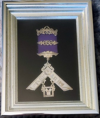 1915 Framed Masonic Past Master  Medal