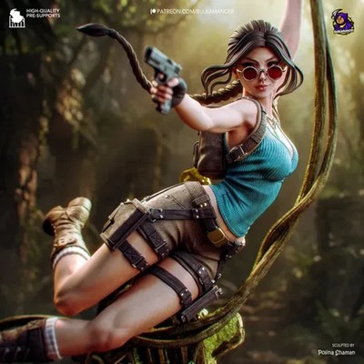 Lara Croft Classic + Bonus Polygon Lara | UNPAINTED | 1/8 Scale