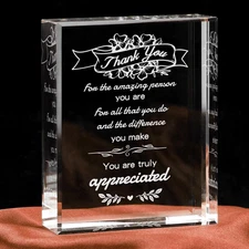 Crystal Christmas Appreciation Gifts for Women/Men, Teacher Employee Pastor Staf