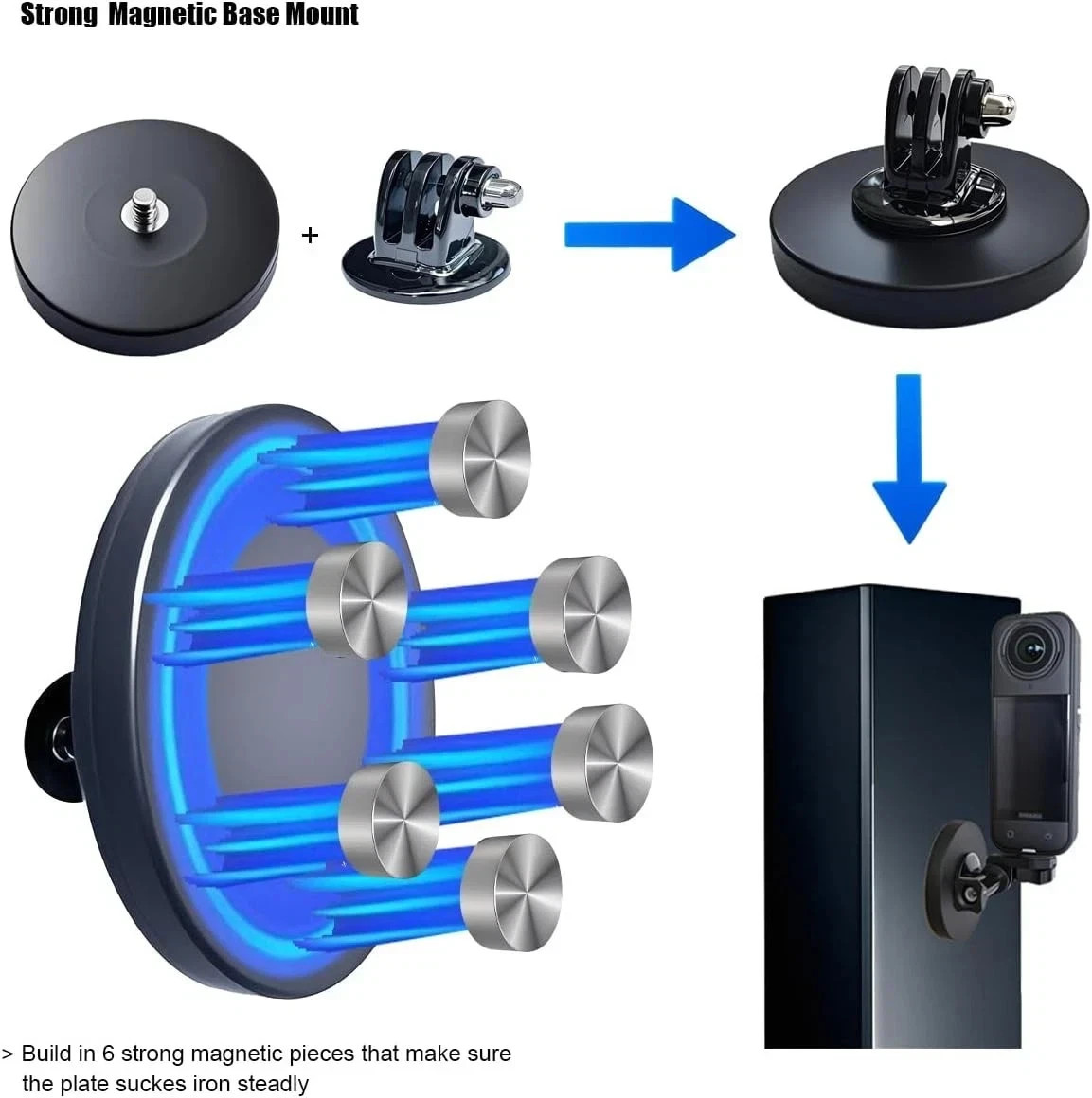 Accessories Kit for Insta360 X5 / X4 Camera Mount Bundle with Magnetic Mount Car