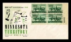 DR JIM STAMPS US COVER MINNESOTA TERRITORY FDC PLATE BLOCK JACKSON DRECHSLER