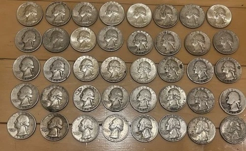 1 Roll 90% Silver 25C Washington Quarter