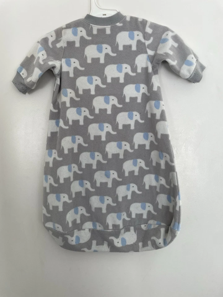 Carter's Bebé Niños Allover Elefante Acogedor Polar Manga Larga Saco de Dormir Gris S Foto 4 de 4