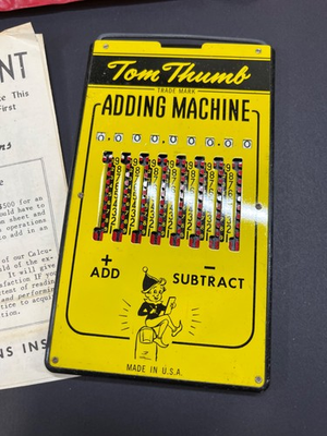 #ad Tom Thumb Adding Machine Vintage Made In USA Desk Novelty Practically New $15.99