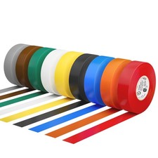 UL/CSA Colored Electrical Tape 9 Colors, 7 mils -600V, 0.75 in x 66 FT Electr...