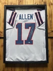 Josh Allen #17 Signed White Football Jersey Framed Display Beckett Certified