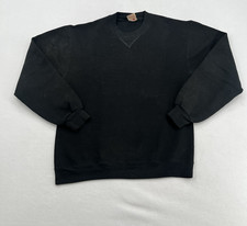 Vintage 70s Red Logo Russell Athletic Crewneck Sweater Black M RARE Made In USA