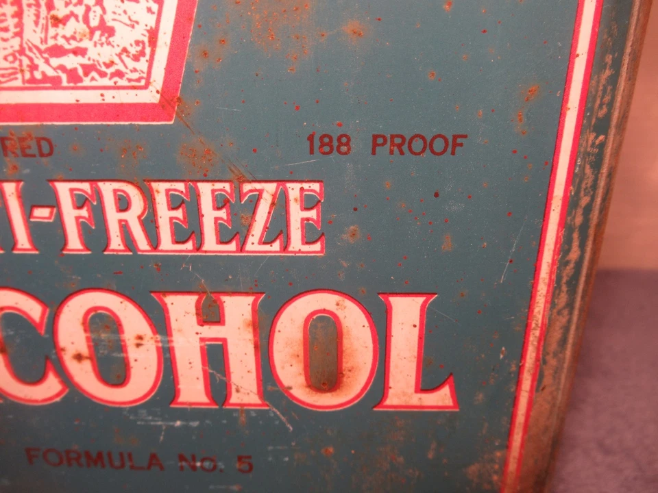 Quaker Pennsylvania Vintage Lata 1 Galón Anticongelante Alcohol ¡Prueba 188! Gasóleo RARO Foto 3 de 4