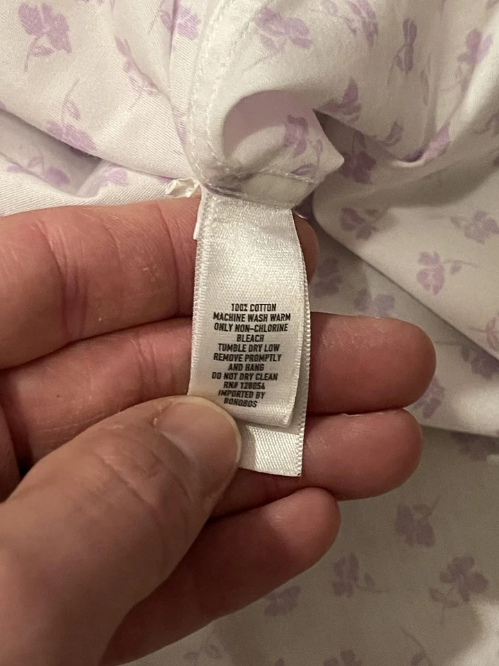 Camisa Bonobos Para Hombres 17 34 Blanca Púrpura Sin Arrugas Calce Ajustado Floral Abotonada Foto 4 de 4