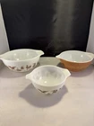 Vintage Pyrex Early American Cinderella Mixing Bowls Set of 3