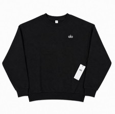 Alo Yoga Accolade Crewneck Sweatshirt Black U3031RG New Athleisure Pullover