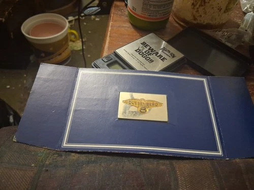 Sterling SILVER  Duesenberg AUTOMOBILE  ENAMELED EMBLEM Ignot BAR Franklin 23 Gr