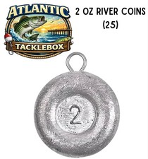 2oz River Coin Sinkers (25 Count) FREE SHIPPING