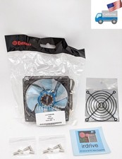 Enermax 90mm x 25mm Blue LED 3-pin 12V PC Case Cooling Fan Grill/Guard, Screws