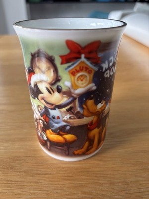 Disney Store Tasse Becher 1999 Christmas Celebrations Clock Shop Keramik Mickey Pluto